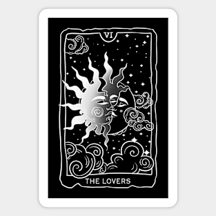 Tarot the lovers white Magnet